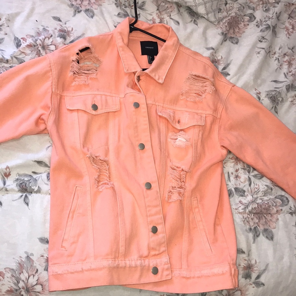 Neon orange forever 21 Jean jacket